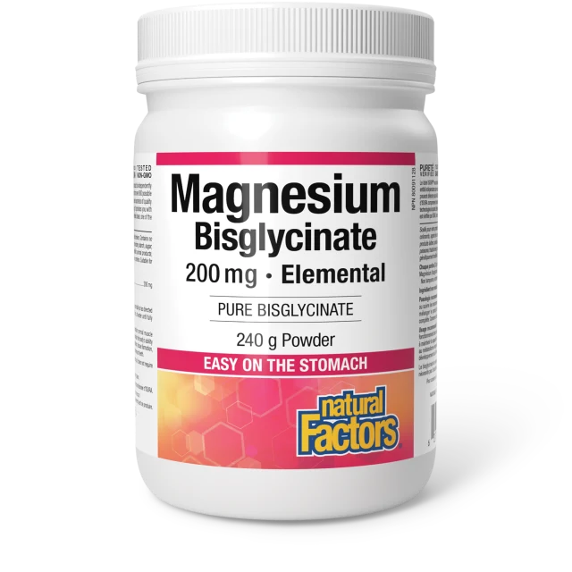 Poudre de bisglycinate de magnésium pur 200 mg
