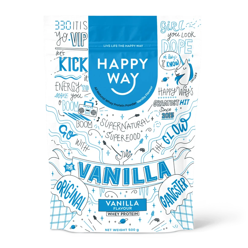 HAPPYWAY - Whey Protein Powder, Vanilla Flavour