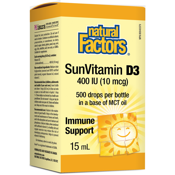 Vitamine D3 liquide 400 UI par goutte Liquide