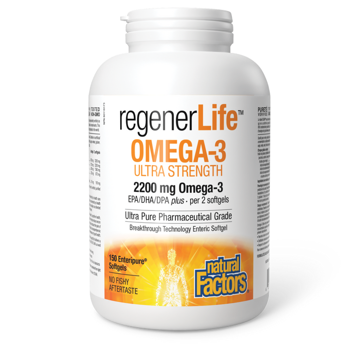 Natural Factors RegenerLife Omega-3 | Ultra Strength - 1100 mg