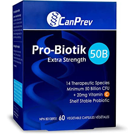 CanPrev Pro-Biotik 50B Extra Strength | 50 Billion CFU Probiotic 30 V-caps