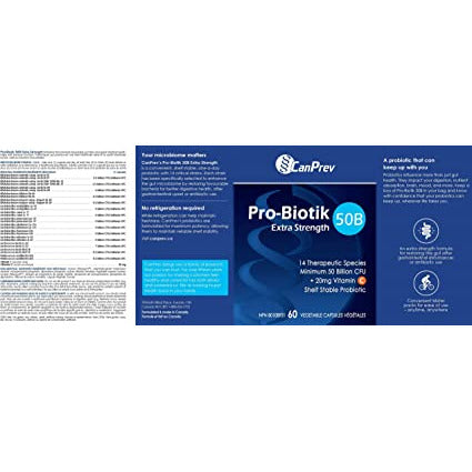 CanPrev Pro-Biotik 50B Extra Strength | 50 Billion CFU Probiotic 30 V-caps
