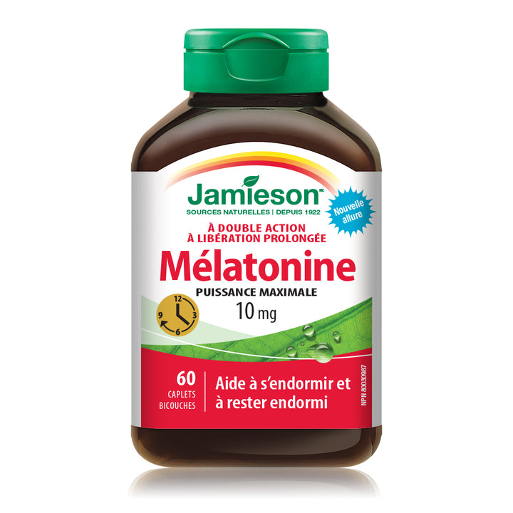 Jamieson Melatonin Maximum Strength Timed Release Dual Action Bi-Layer Caplets, 10 mg