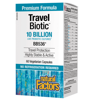 Travel Biotic BB536  10 Billion Live Probiotic Cultures Vegetarian Capsules