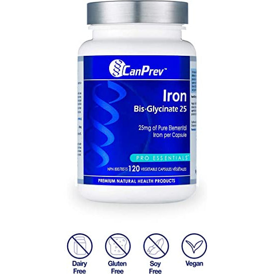 CanPrev Iron Bisglycinate 25mg | 120 Capsules