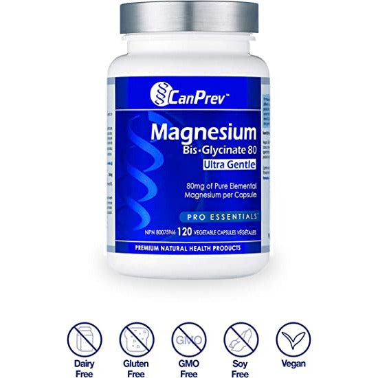 CanPrev Magnesium Bisglycinate 80 | Ultra Gentle V-Caps
