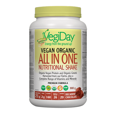 VegiDay Vegan Organic All in One Nutritional Shake Decadent Chocolate Powder