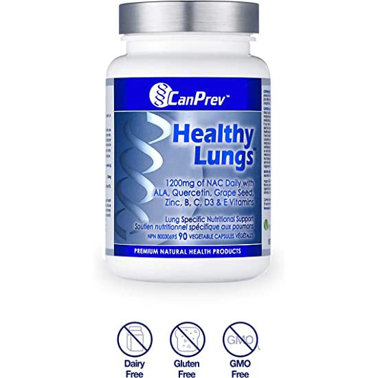 CanPrev Healthy Lungs | NAC 400mg – 90 Capsules