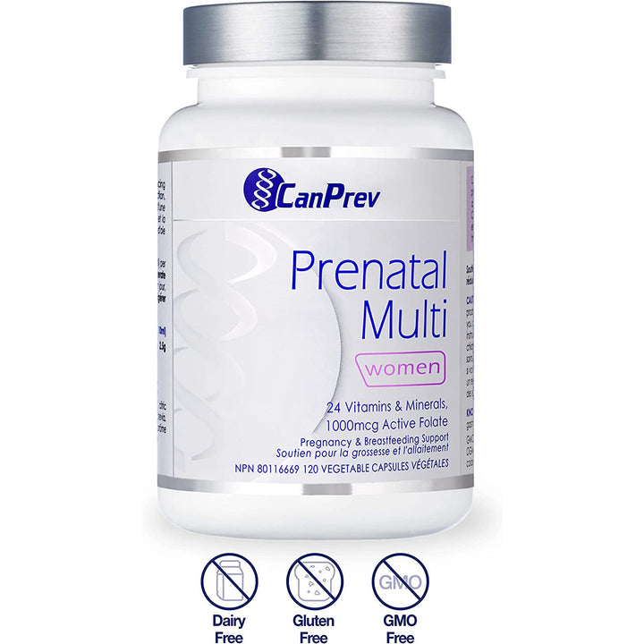 CanPrev Prenatal Multi | Pregnancy & Breastfeeding Support – 120 Veg Capsules
