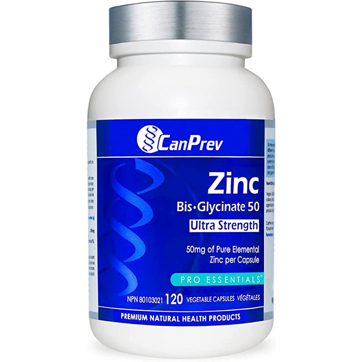 CanPrev Zinc Bisglycinate 50mg Ultra Strength | 120 Veg Capsules